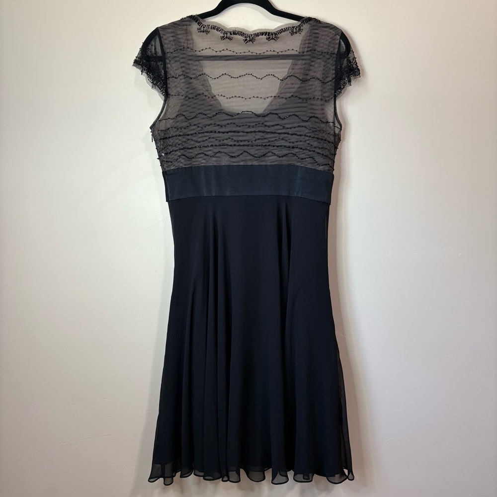 Adrianna Papell Beaded Formal Short Sleeve A Line Dress - Picture 2 of 4